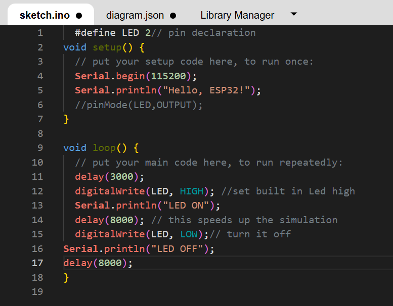 Updated code with custom pin name